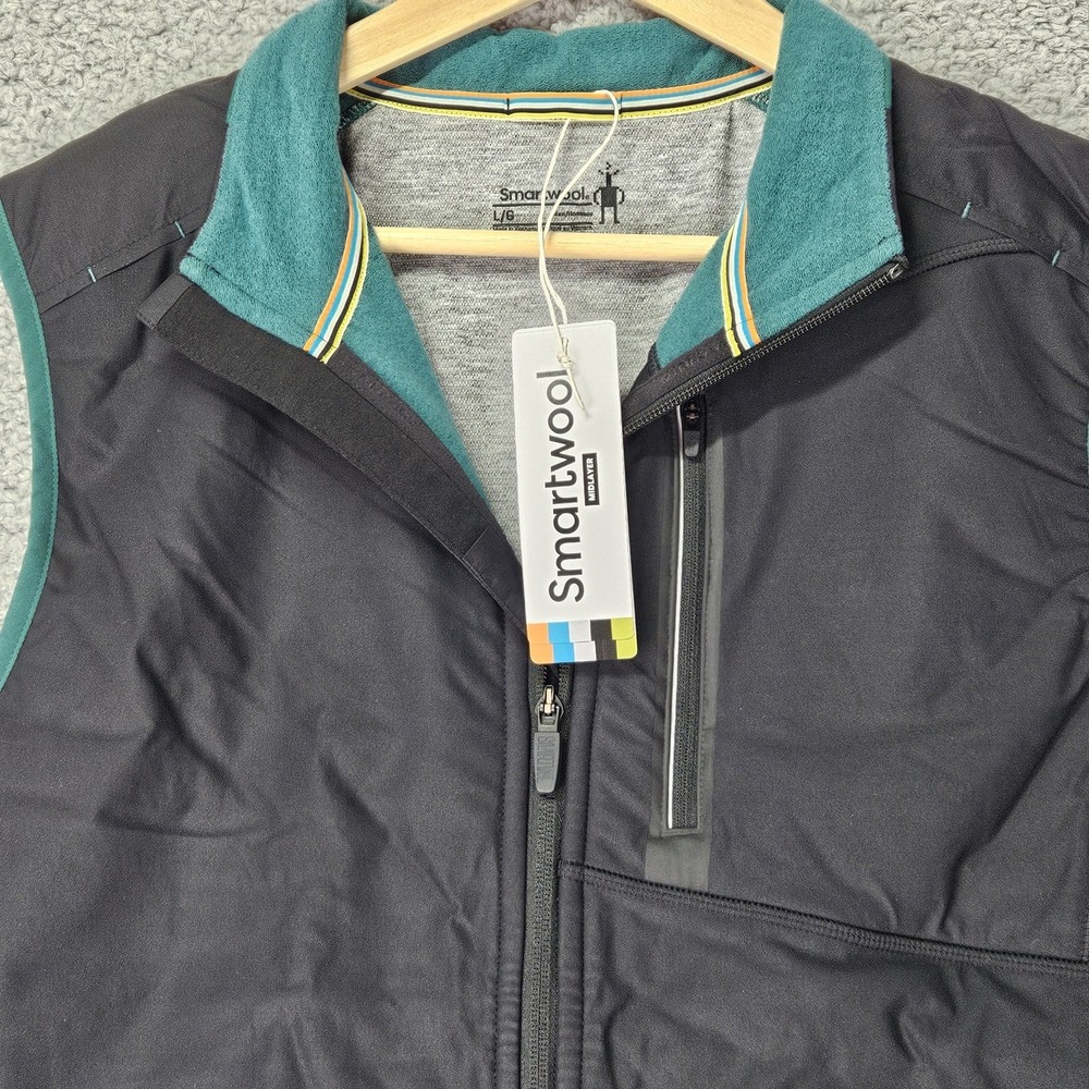 SmartWool Smartloft Wind Vest Men's Merino Wool Blend Vest Evergreen L - Picture 9 of 16